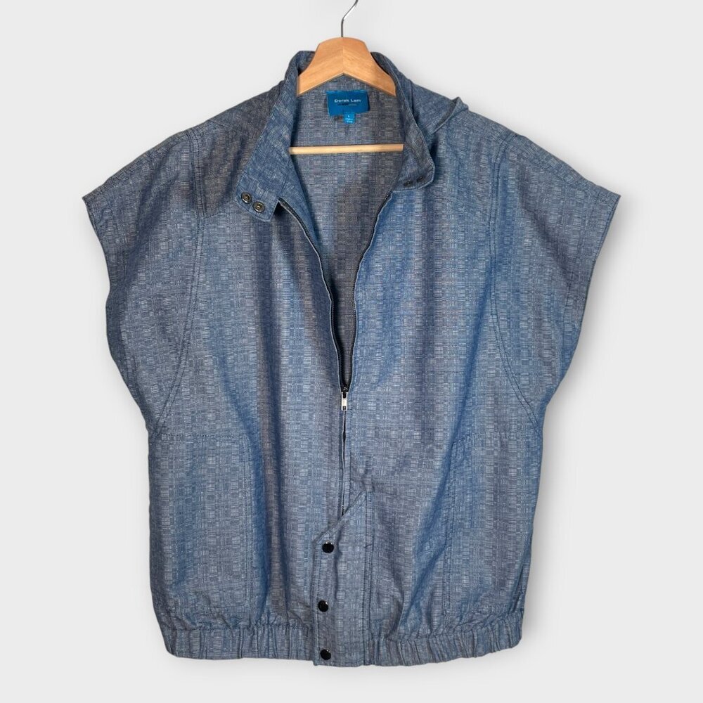 Derek Lam DesignNation Hooded Vest LARGE Sleeveless Jacket Layering Boho